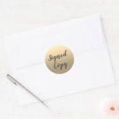 Ondertekende kopie Gold Writer Ronde Sticker (Envelop)