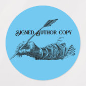 Ondertekende kopie & naam auteur Bookplate Labels (Design 2)