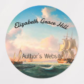 Ondertekende kopie & naam auteur Bookplate Labels (Design 1)