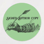 Ondertekende kopie & naam auteur Bookplate Labels (Design 2)