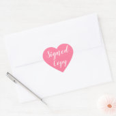 Ondertekende kopie Romance Auteur Schrijver Roze Hart Sticker (Envelop)