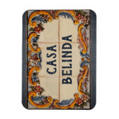 Ondertekening Spaans huis (tekst op maat) Magneet (Verticaal)