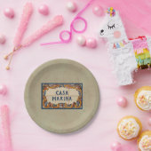 Ondertekening Spaans huis (tekst op maat) Papieren Bordje (Feest)