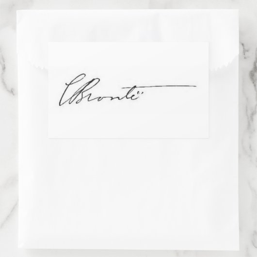 ondertekening van Charlotte Brontë Rechthoekige Sticker (Tas)