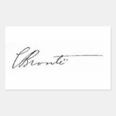 ondertekening van Charlotte Brontë Rechthoekige Sticker (Voorkant)