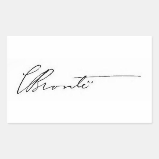 ondertekening van Charlotte Brontë Rechthoekige Sticker (Voorkant)