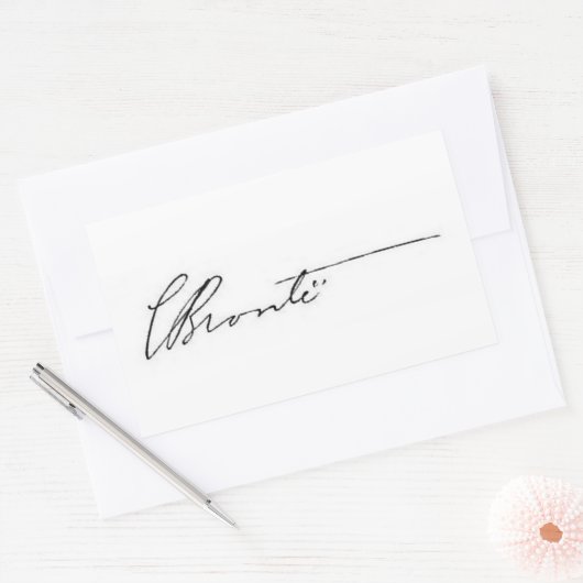 ondertekening van Charlotte Brontë Rechthoekige Sticker (Envelop)