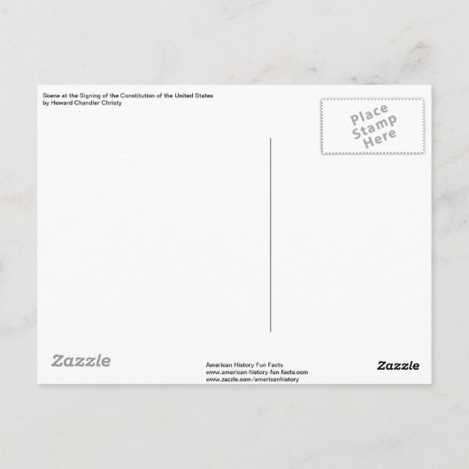 Ondertekening van de Amerikaanse grondwet door Chr Briefkaart (Achterkant)