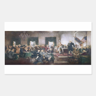 Ondertekening van de Amerikaanse grondwet door Chr Rechthoekige Sticker