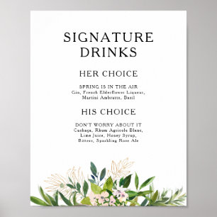 Ondertekening van de Drink van de Elegant Olive Gr Poster