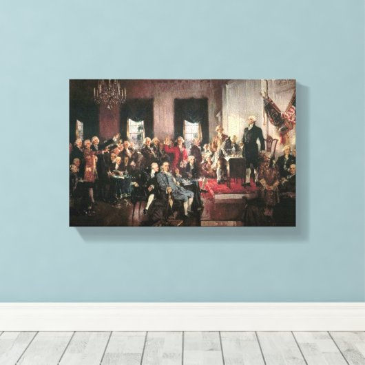 Ondertekening van de Grondwet Canvas Afdruk (Insitu (Houten vloer))