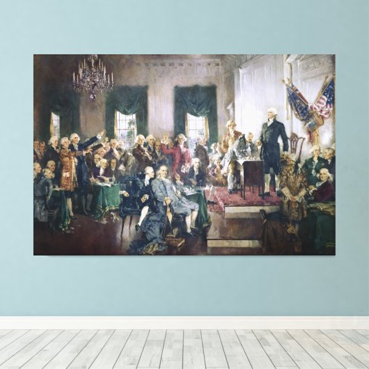 Ondertekening van de Grondwet door Howard C. Chris Canvas Afdruk (Insitu (Houten vloer))