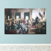 Ondertekening van de Grondwet door Howard C. Chris Canvas Afdruk (Insitu (Houten vloer))