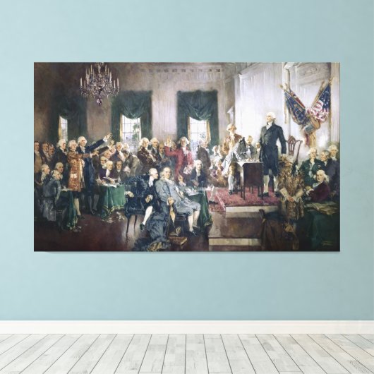 Ondertekening van de Grondwet door Howard C. Chris Canvas Afdruk (Insitu (Houten vloer))