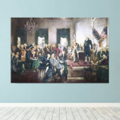 Ondertekening van de Grondwet door Howard C. Chris Canvas Afdruk (Insitu (Houten vloer))