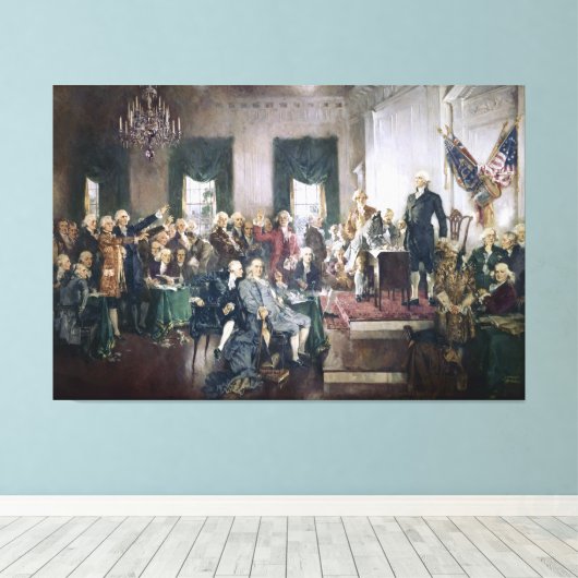 Ondertekening van de Grondwet door Howard C. Chris Canvas Afdruk (Insitu (Houten vloer))