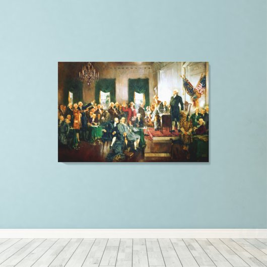 Ondertekening van de onafhankelijkheidsverklaring  canvas afdruk (Insitu (Houten vloer))