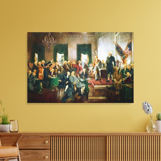 Ondertekening van de onafhankelijkheidsverklaring canvas afdruk (Insitu (Woonkamer))