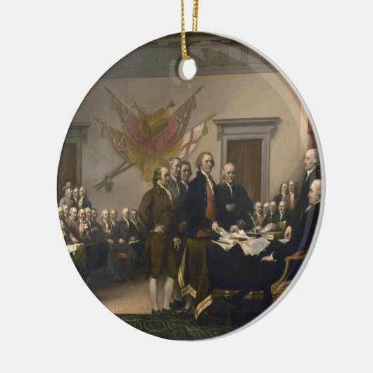 Ondertekening van de onafhankelijkheidsverklaring, keramisch ornament (Links)