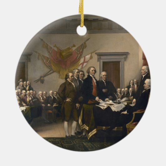 Ondertekening van de onafhankelijkheidsverklaring, keramisch ornament (Achterkant)