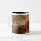 Ondertekening van de onafhankelijkheidsverklaring tweekleurige koffiemok (Voorkant links)