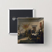 Ondertekening van de onafhankelijkheidsverklaring, vierkante button 5,1 cm (Voorkant /achterkant)