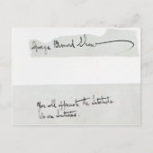 Ondertekening van George Bernard Shaw Briefkaart (Voorkant)