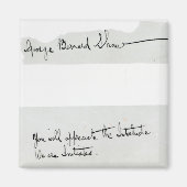 Ondertekening van George Bernard Shaw Magneet (Voorkant)