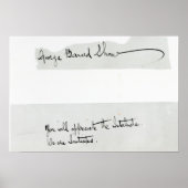 Ondertekening van George Bernard Shaw Poster (Voorkant)