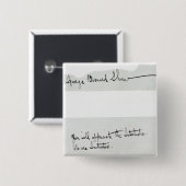 Ondertekening van George Bernard Shaw Vierkante Button 5,1 Cm (Voorkant /achterkant)