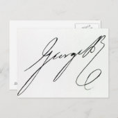 Ondertekening van George IV Briefkaart (Voorkant / Achterkant)