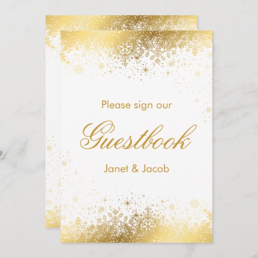 Ondertekening van het gastboek - Stijlvolle witte  (Voorkant / Achterkant)