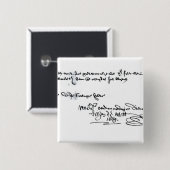 Ondertekening van Johan de Witt Vierkante Button 5,1 Cm (Voorkant /achterkant)