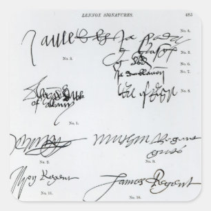 Ondertekeningen van de 15e en 16e eeuw in het Scho Vierkante Sticker