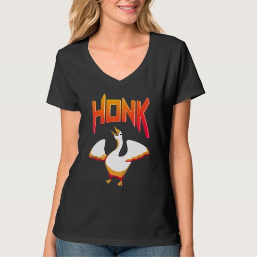 Ondertitelde Gans Game Meme Toeter T-shirt (Voorkant)