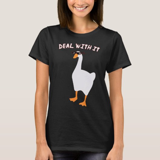 Ondertitelde Grappige Gans Game Meme Accepteer Het T-shirt (Voorkant)