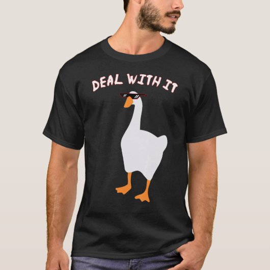 Ondertitelde Grappige Gans Game Meme Accepteer Het T-shirt (Voorkant)