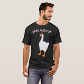 Ondertitelde Grappige Gans Game Meme Accepteer Het T-shirt (Voorkant volledig)