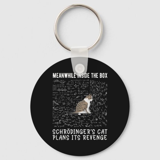 Ondertussen plant de kat Schrödingers het in de do Sleutelhanger (Voorkant)