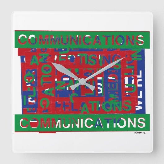 Onderverdeling communicatie vierkante klok (Voorkant)