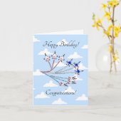 Ondervogels - Aanpasbaar - Birthday - Blue Sky Kaart (Gele Bloem)