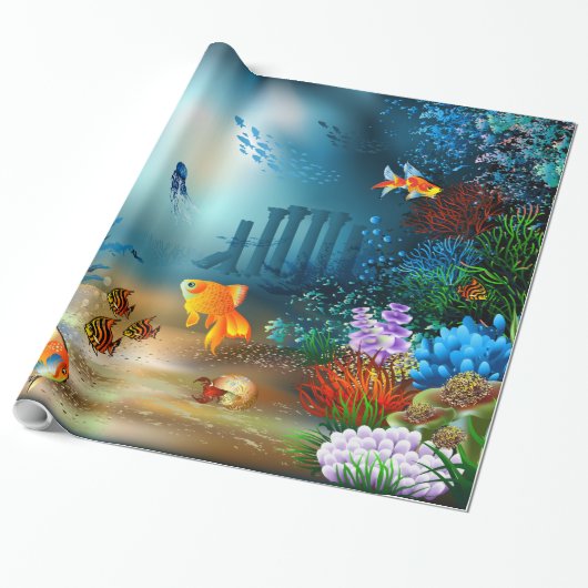 Onderwater 4 Verpakkingspapier Cadeaupapier (Uitgerold)