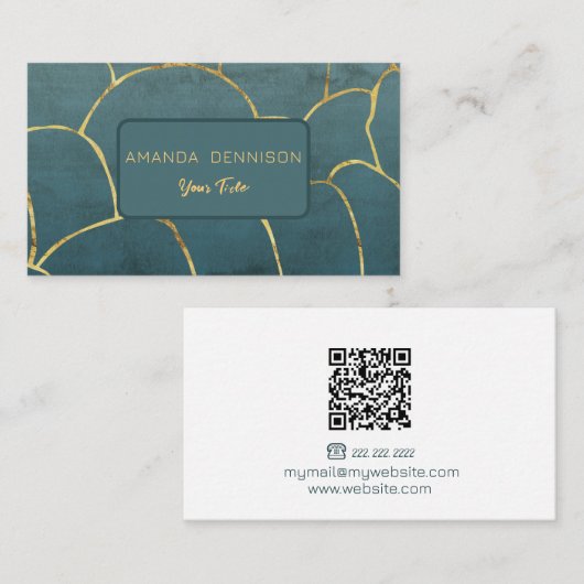 Onderwater Abstracte Schat QR Code Visitekaartje (Voorkant / Achterkant)