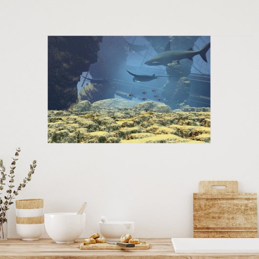 onderwater afdrukken poster (Keuken)