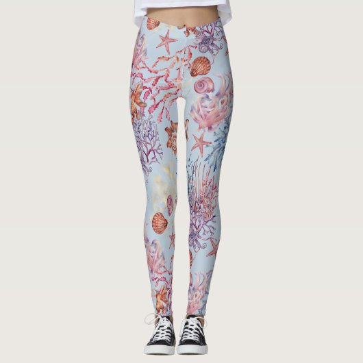 Onderwater Aquarel Compositie Serie Ontwerp 3 Leggings (Voorkant)