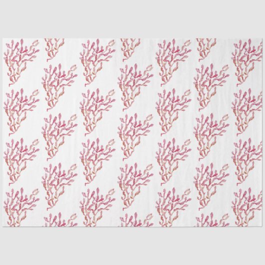Onderwater Aquarel Schelp Serie Design 33 Tissuepapier (Voorkant)