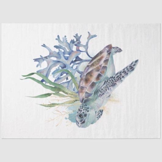 Onderwater Aquarel Serie Design 6 Tissuepapier (Voorkant)