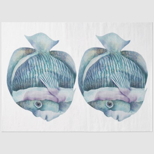 Onderwater Aquarel Serie Ontwerp 28 Tissuepapier (Voorkant)