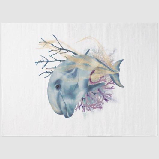 Onderwater Aquarel Serie Ontwerp 3 Tissuepapier (Voorkant)