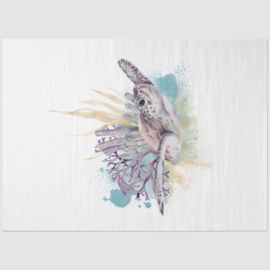 Onderwater Aquarel Serie Ontwerp 5 Tissuepapier (Voorkant)